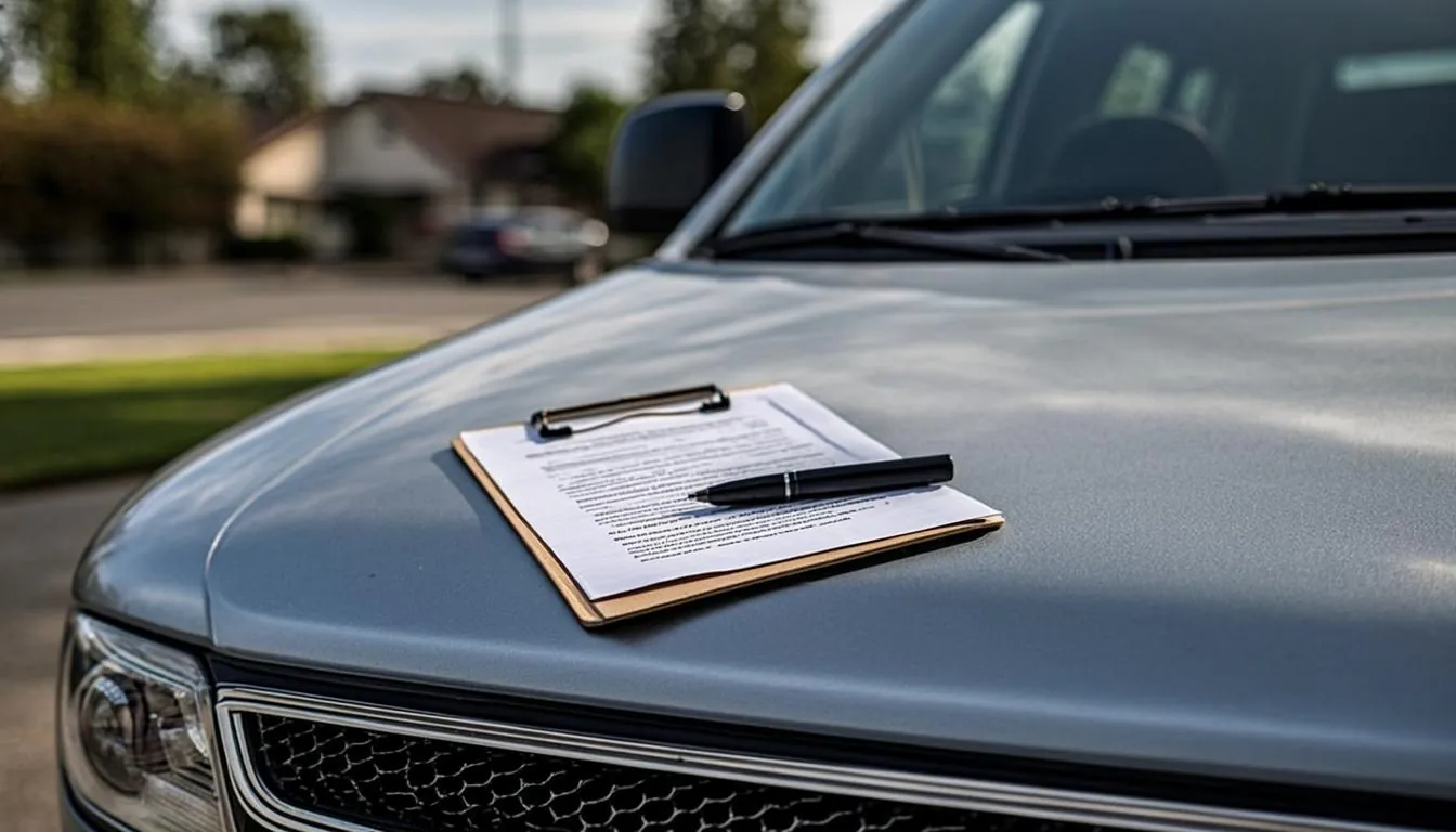 Service clipboard resting on a van hood representing drain cleaning cost estimates in Linden NJ